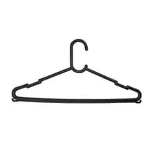Kit 20 Cabide Simples Adulto Preto Organizar Roupas Calças Saias Shorts Closet Loja