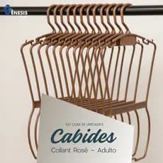 Kit 20 Cabides Collant Silhueta Rose Adulto Closet Arara Lojas Guarda Roupa Conjuntos Praia