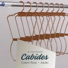 Kit 10 Cabides Collant Silhueta Rose Adulto Closet Arara Lojas Guarda Roupa Conjuntos Praia