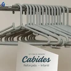 Kit 50 Cabide Cinza Reforçado Infantil Organizar Guarda Roupa Loja Closet Vestidos Calça