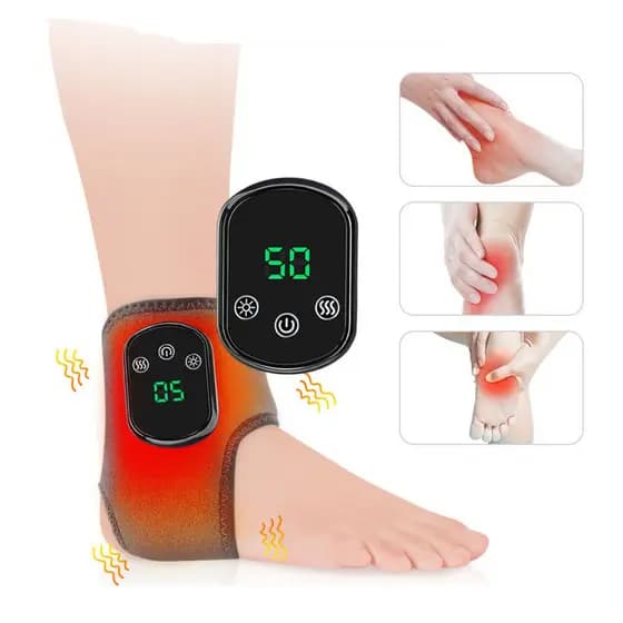 Massageador Elétrico De Pés Com Aquecimento Recarregável E Vibração Para Alívio Da Dor No Tornozelo