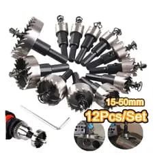 Kit 12 Brocas Serra Copo Aço Ferro Alumínio Etc 15 - 50mm Pronta Entrega