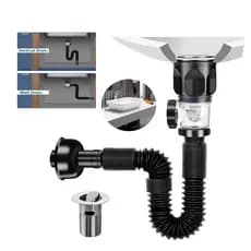Kit De Drenagem De Pia De Banheiro Com Tubo De Água Flexível Kit De Drenagem De Pia De Cozinha 32MM