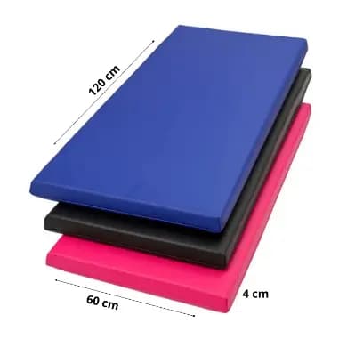 Colchonete Yoga Pilates Academia 1,20m x 60cm x 4cm – Dobrável Impermeável Confortável Azul