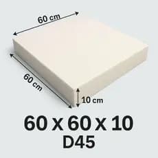 Espuma Sob Medida 60x60x10cm D45 para Sofá Cadeira Tapeçaria e Colchão