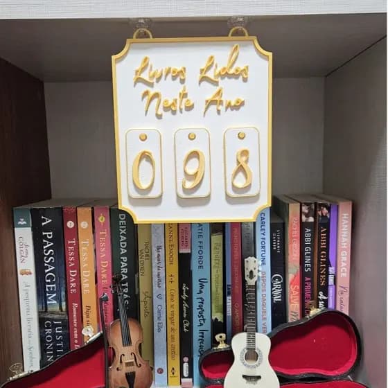 Placa Decorativa Contador de Livros