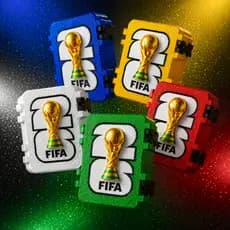 Estojo Porta Figurinhas Álbum Copa do Mundo 2026 com Taça em Alto Relevo para 2 Decks