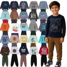 Kit 8 Peças Conjunto Meia Estação Menino do Tamanho 1 a 10 Anos | Blusa + Calça Moletom Infantil - Envio Sortido
