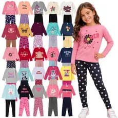 Kit 2 a 5 Conjunto Meia Estação Infantil Menina Sortido | Kits de Conjunto Infantil Menina Inverno