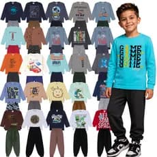 Kit 4 Peças Conjunto Meia Estação Menino do Tamanho 1 a 10 Anos | Blusa + Calça Moletom Infantil |Roupa Infantil Inverno