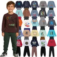Kit 6 Peças Conjunto Meia Estação Menino do Tamanho 1 a 10 Anos | Blusa + Calça Moletom Infantil |Roupa Infantil Inverno