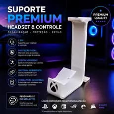 Suporte Headset e Controle Gamer 2 em 1 Personalizado Xbox PS5 PS4 Nintendo Switch Mesa Organizador