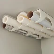 Suporte para Rolos de Cozinha Organizador de Armário - Porta Papel Alumínio, Filme e Papel Toalha