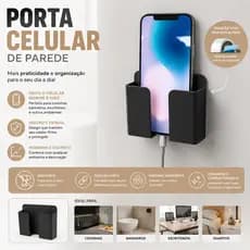 Suporte de Celular de Parede Autoadesivo com Fita 3M – Porta Celular para Carregar sem Furar