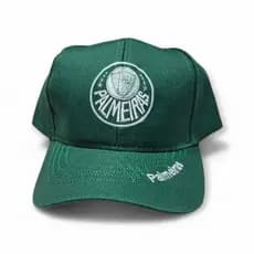 Boné Palmeiras Símbolo Bordado Aba Curva Cor Verde, Branco