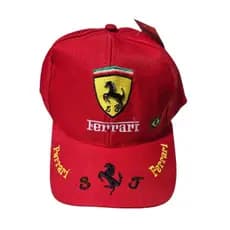 Boné Ferrari Formula 1 Aba Curva Preto, Vermelho, Branco
