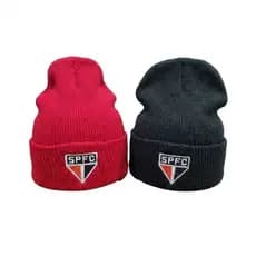 Touca Time de Lã Bordado Time Cores Variados Preto, Branco, Vermelho, Rosa