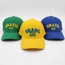 Boné Adulto Bordado Brasil Aba Curva Unissex