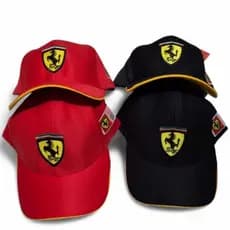 Boné Ferrari Formula 1 Aba Curva Preto, Vermelho