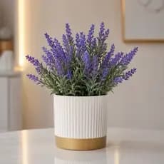 Arranjo De Lavanda: Acompanha 1 Vaso da foto + 1 Buque de lavanda