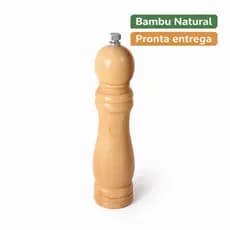 Moedor Manual de Pimenta e Sal 21cm em Bambu Natural Ajustável