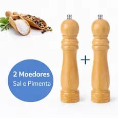 Conjunto Moedores Sal e Pimenta 21cm Bambu Natural Ajustável Gourmet