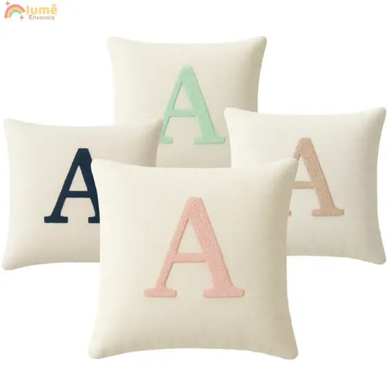 Almofadinha Almofada PERSONALIZADA INICIAL Bordada com enchimento Decorativa Enxoval de bebê