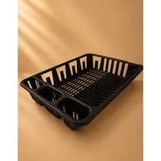 Escorredor de Louças Resistente Cozinha Plástico Livre BPA Cor Preto Branco Copos Talheres Taça Faca