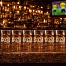 Jogo Kit Copo Dose Shot 100ml Vidro Drink Cachaça Tequila Vodka Licor Whisky Copinho Pinga