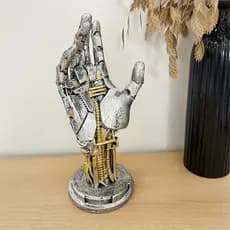 Suporte para Gamepad 3D Cyberpunk - Caixa de Armazenamento em Forma de Mão Robótica para Controle, Telefone e Chaves, Or