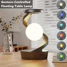 Luminária de Mesa Criativa, Lâmpada Flutuante Rotativa, Luz Noturna RGB com Efeito Atmosférico