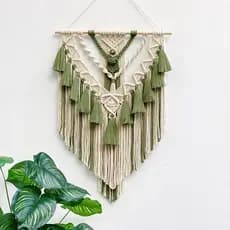 Tapeçaria de Macramê Tecida para Pendurar na Parede, Decoração de Arte Geométrica Boêmia, Estilo Boho Chic para Apartame