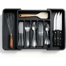 Organizador de Talheres para Gaveta de Cozinha, Bandeja Expansível e Ajustável para Colheres, Garfos, Facas e Utensílios