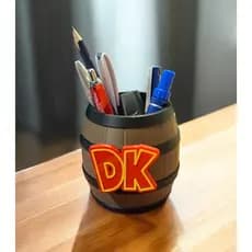 Porta Lapis Objetos Barril DK Donkey Kong Decorativo Utilitario