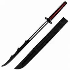 Espada Katana Anime Bleach Ichigo Kurosaki Bankai Preta Cosplay Colecionável Decorativa