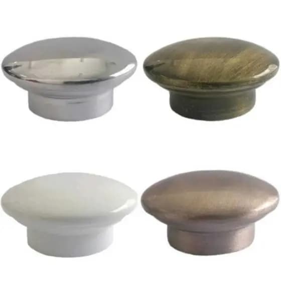 Par de Ponteira CHATA para varao de cortina modelo tamanhos 19mm e 28mm