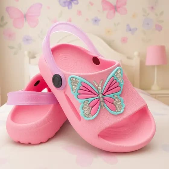 Chinelo Infantil Nuvem Slide Meninas Unicórnio Borboleta Coração Raposa Macio Confortável Leve