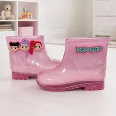 Galocha Botas Infantil Meninas Femininas  Criança Kpop Guerreiras Leve Impermeável Confortável