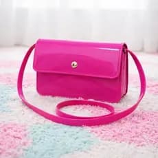 Bolsa Infantil Menina Jovem Transversal Fashion Glitter Leve Modinha Garota Impermeável Transparente