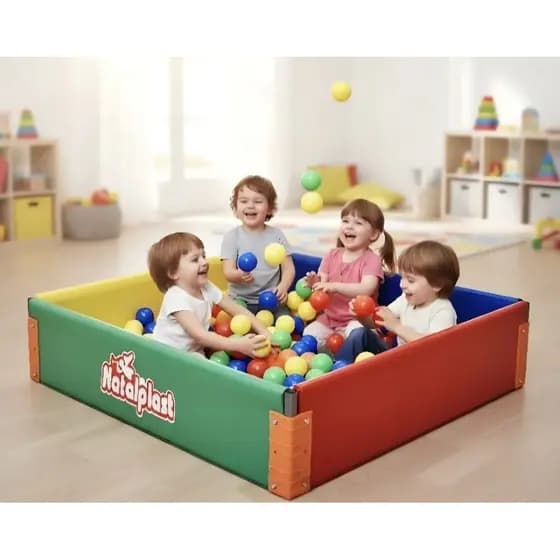 Cercadinho Infantil arco-íris Leva e tras Piscina de Bolinhas 1x1mt Módulos Colorido ou Princesas