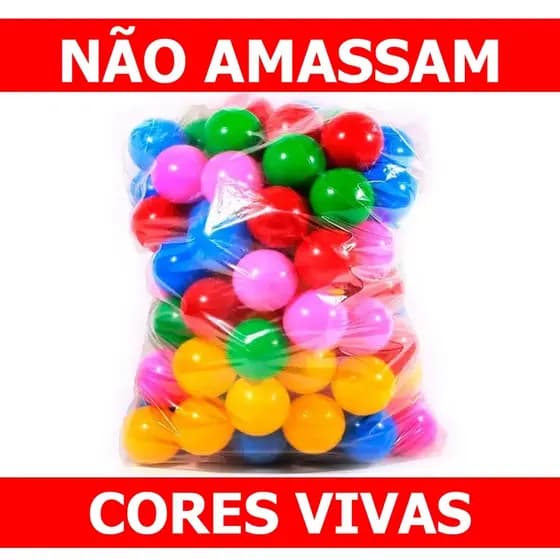 Bolinha Plástica para Piscina até 100 Unidades Bolinhas Super Coloridas Piscina Criança Infantil