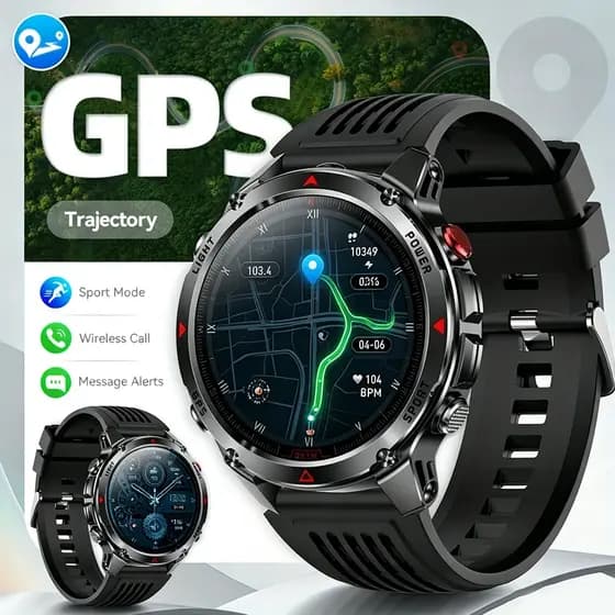 YANG WIERA relógio inteligente GPS homens ao ar livre IP67 relógios desportivos impermeáveis para Bluetooth Smartwatch