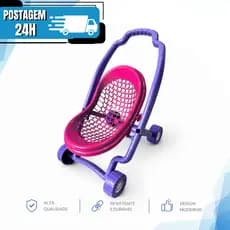 Carrinho de Boneca Brinquedo Infantil Passeio