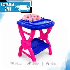 Cadeirão de Papinha Infantil para Boneca Bebê Reborn Para Meninas