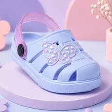 Sandália Infantil Menina Papete Feminina Borboleta Colorida Confortável e Macia Babuche Escolar