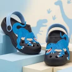 Babuche Sandália Infantil Menino Divertido Super Dino Várias Cores Leve Confortável Casual Escolar