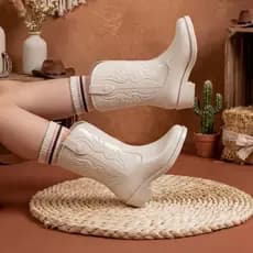 Bota Texana Infantil Menina Estilosa Boiadeira Várias Cores Impermeável Casual Estilosa