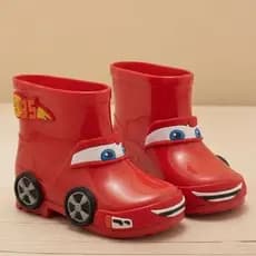 Bota Infantil Galocha Menino Carros Rodinha Divertida Antiderrapante Bota de Chuva Confortável