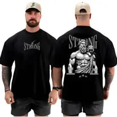 Camiseta Camisa Oversized Stronger Musculação Algodão Grande Academia Treino Streetwear Maromba
