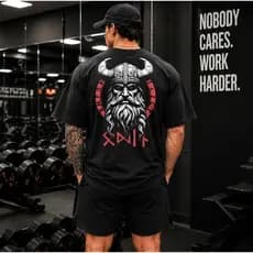 Camiseta Oversized Unissex Odin Treino Academia 100% Algodão